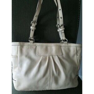 COACH GALLERY EAST WEST OFF WHITE/IVORY LEATHER TOTE  HANDBAG F13759